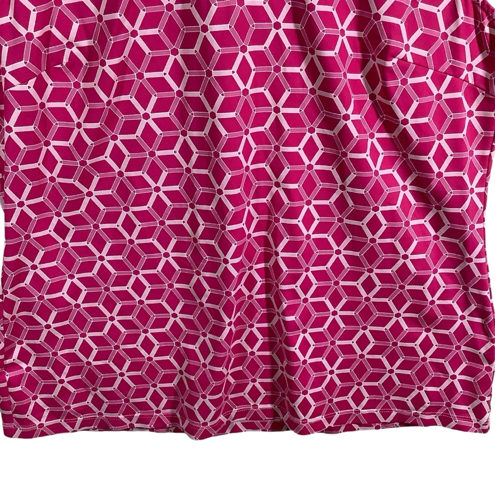 J. McLaughlin Pink White Sleeveless Polo Top - Picture 3 of 11